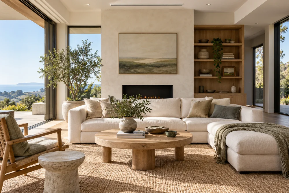 Bright, comfortable modern living room